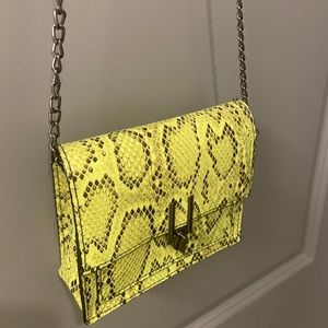 Mini neon snakeskin bag